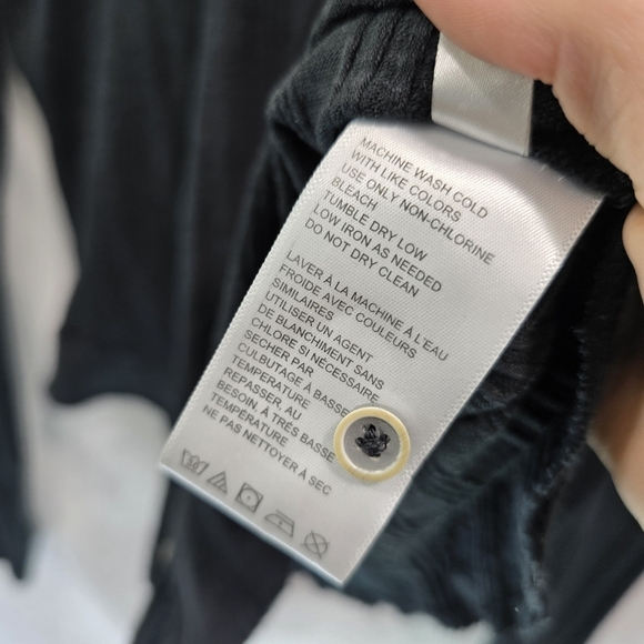 Anthropologie Shirt Womens Medium Black Button Cropped Long Sleeve Rib Pilcro - Picture 11 of 14